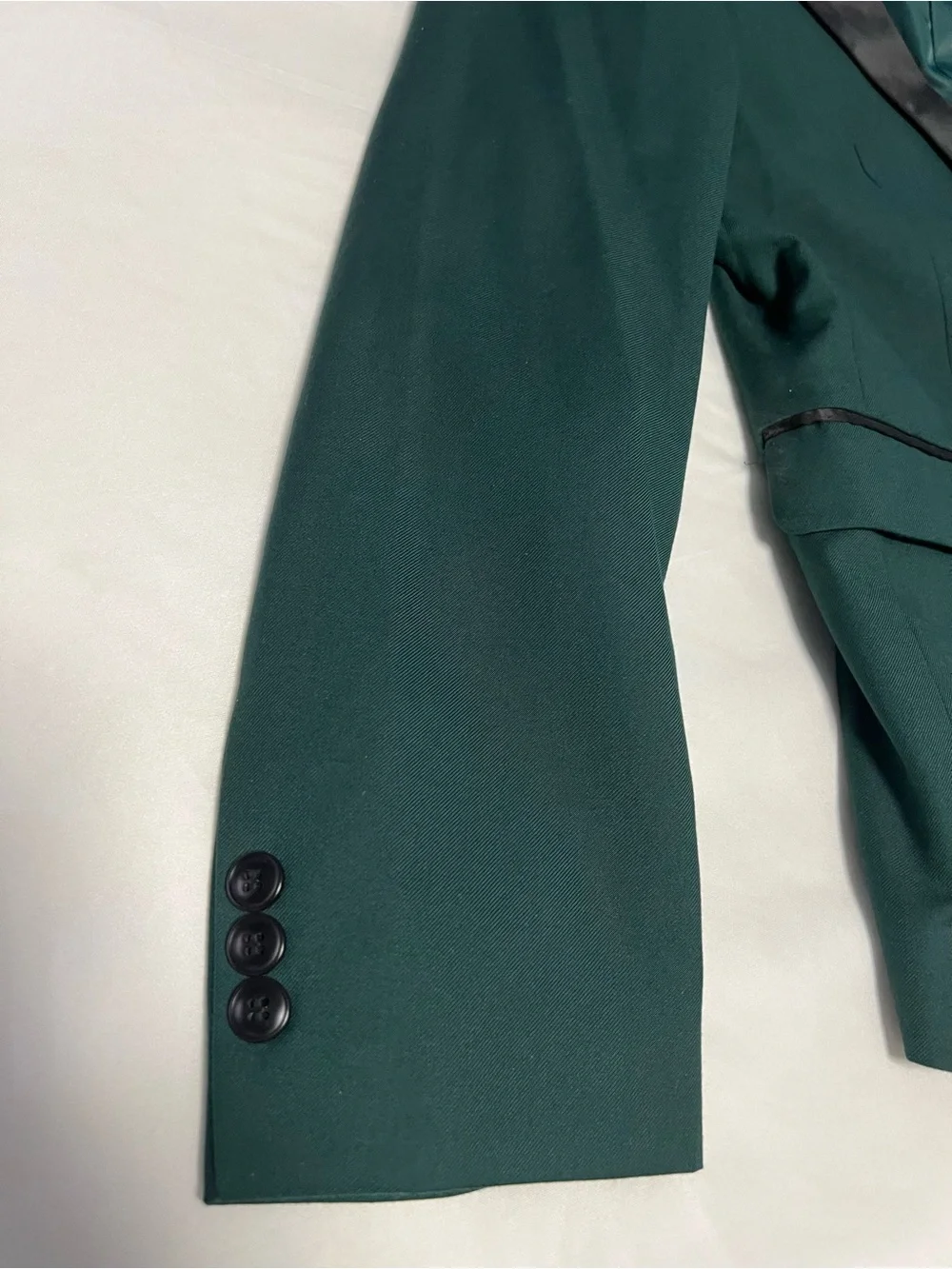 Langeoo boys Dark Green Satin Lapel Blazer